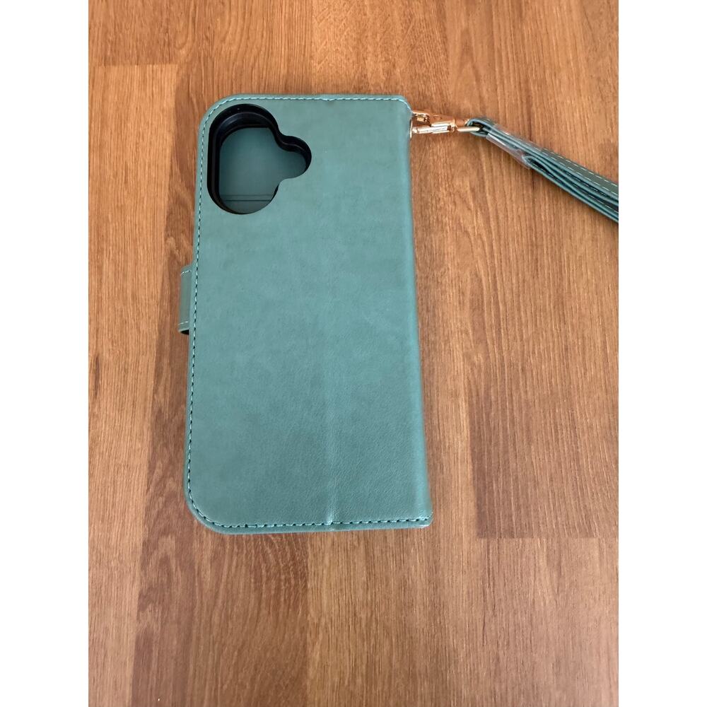OCASE iPhone 16 Wallet Case | Green Detachable Folio w/ Wrist Strap - Picture 3 of 6